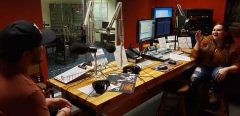 Cassandra Muhr hosts her radio show from the WNJR station in the Howard J. Burnett Center.